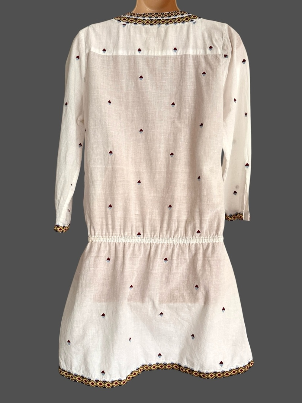 TALITHA COLLECTION Cotton Voile Embroidered Tassel SHYLA Dress S Coverup $RT 428 - Picture 5 of 10